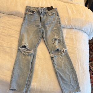Zara Distressed Light Blue Jeans